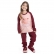 Pijama Malha Microsoft Liso Subl Infantil - Bordô