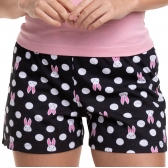 Short Doll de Alcinha em Ribana e Malha 100% Algodão de Coelhos - Preto