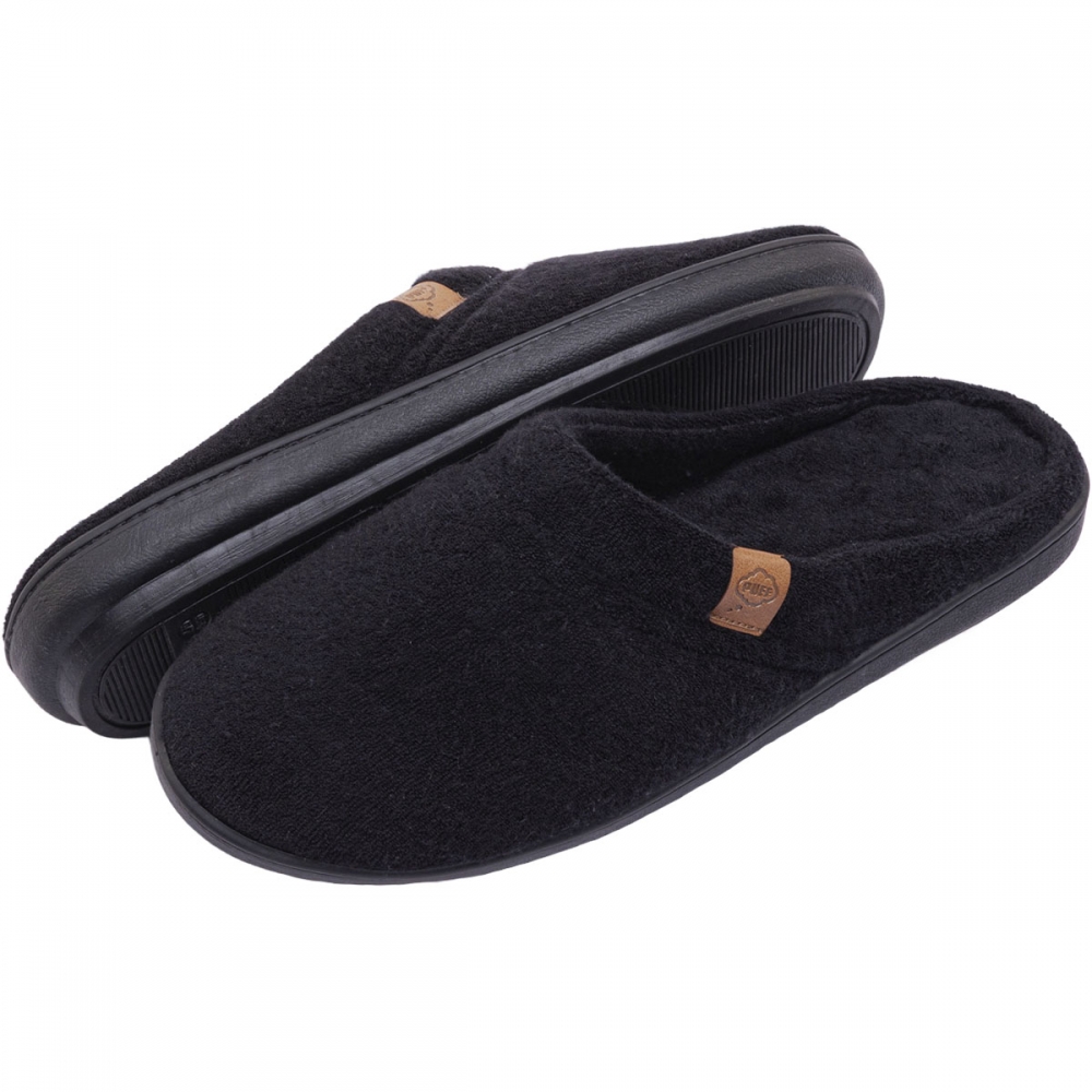Pantufa Fechada Anatômica Elegance em Atoalhado - Preto