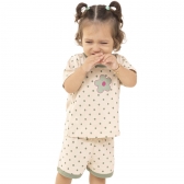 Pijama Bebê Feminino Short Algodão Poá Florzinha - Verde