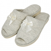 Pantufa Anatômica Malha com laço Cetim - PUFF - Mescla Banana
