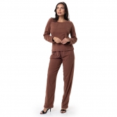 Conjunto em Ultrasoft Comfy Itália Liso - Marrom