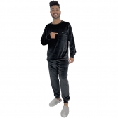Pijama Puff Sr P Plush Super Soft Masculino Elastano - Preto