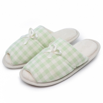 Pantufa Flexível Infantil em Atoalhado e Viscolycra Xadrez com Laço