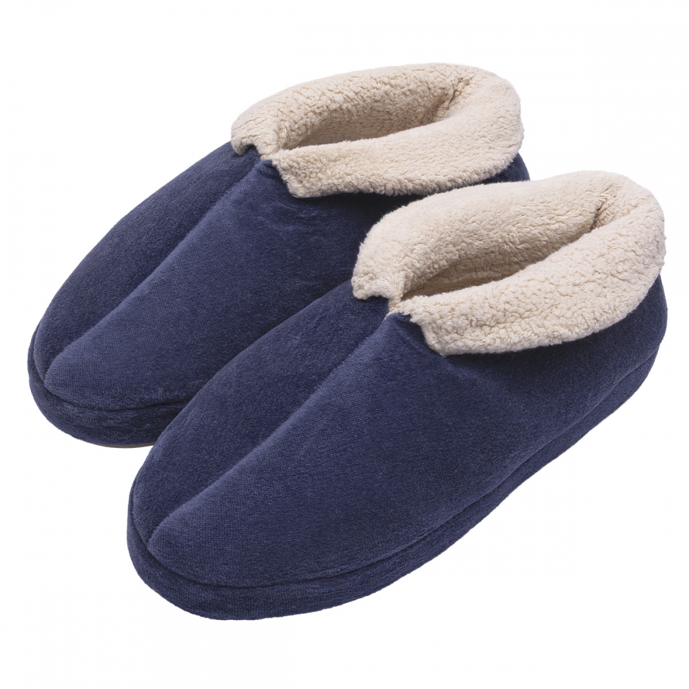 Pantufa Bota Feminina em Plush com Unifloc - Puff - Índigo