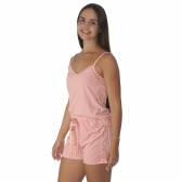 Elegância Casual: Short Doll Modal com Renda e Alças - Preto