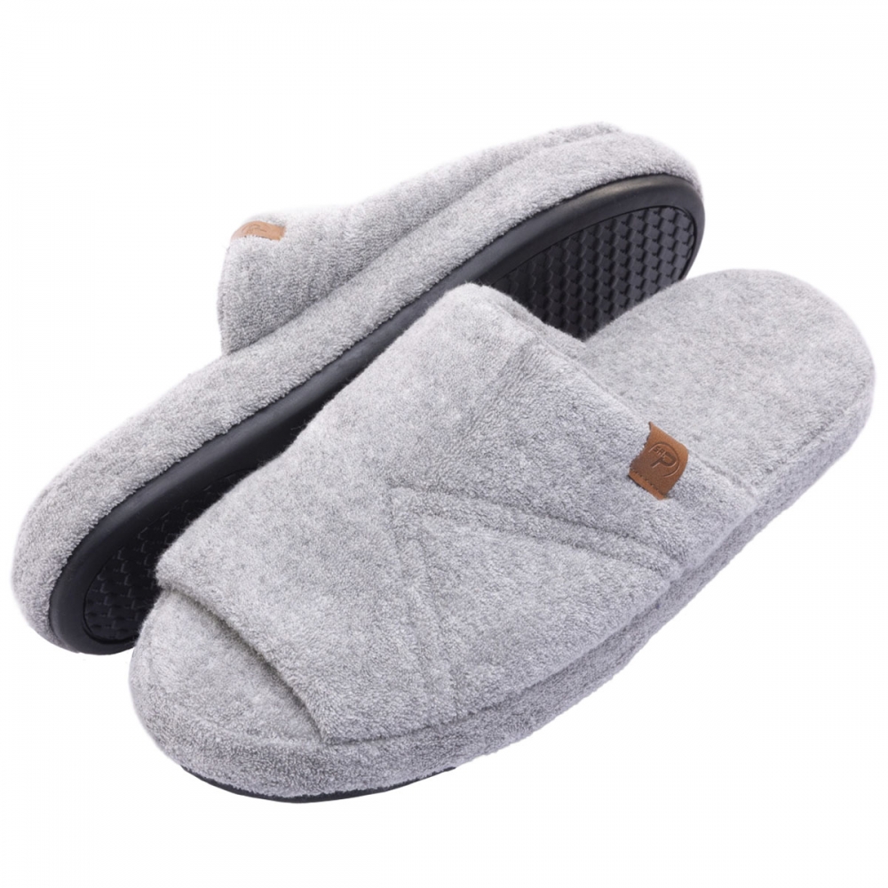 Pantufa PUFF Masculina Atoalhada Lavável à Máquina - Mescla