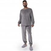 Pijama Plush Elastano Masculino - Cinza