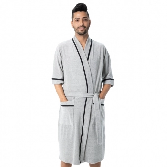 Roupão Masculino em Atoalhado com Viés - Puff