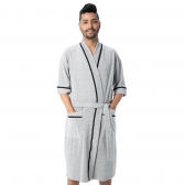 Roupão Masculino em Atoalhado com Viés - Puff - Mescla