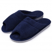 Pantufa Feminina Anatômica Atoalhada Puff - Marinho