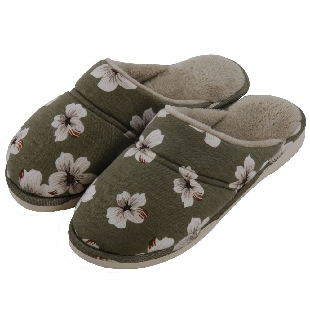 Pantufa Anatômica em Viscolycra e Pelúcia - Verde