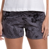 Short Doll de Regata em Malha 100% Algodão com Estampa Floral - Chumbo