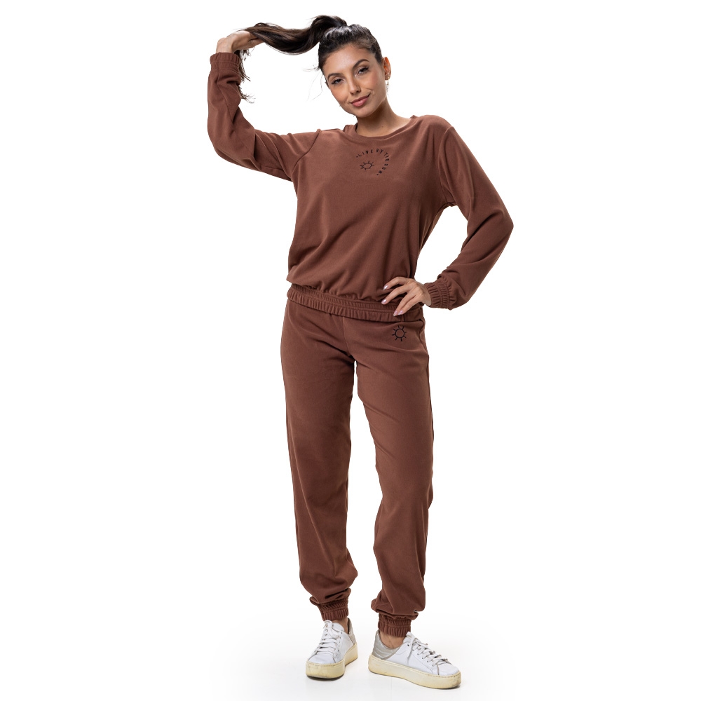 Conjunto em Ultrasoft Comfy Itália - Marrom