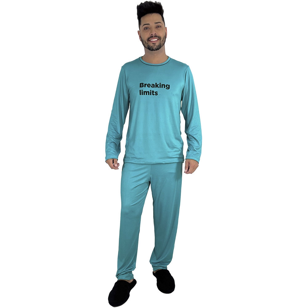 Pijama Puff Masculino Sr P Modal Winter Elastano - Verde