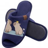 Pantufa Capy & Cozy Malha Algodão Capivara - Marinho