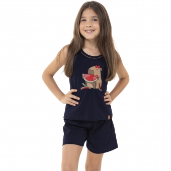 Pijama Infantil  Regata Capivara Malha Algodão-Capy & Cozy