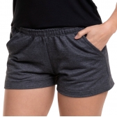 Short Doll com Alcinha em Viscolycra e Moletinho - Preto