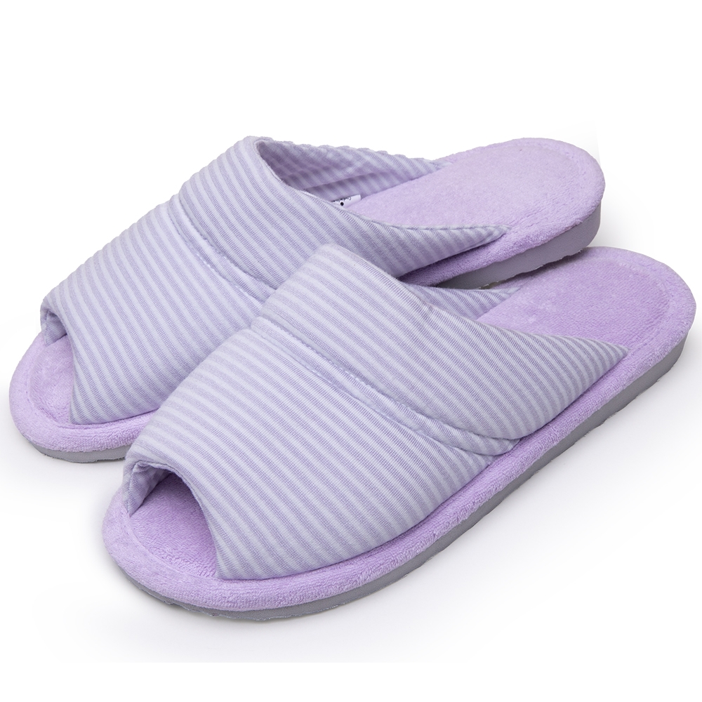 Pantufa Aberta Anatômica em Malha com Atoalhado - Lilás