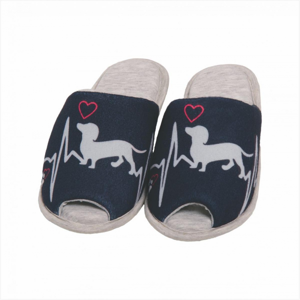 Pantufa Puff Flex Malha cachorrinho Infantil - Marinho