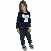 Pijama Puff Kids Pelúcia Fleece Coala Infantil Unisex - Preto