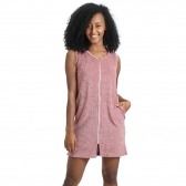 Roupão Feminino em Atoalhado Gramatura Leve Modelagem Justa com Zíper e Bolsos - Puff - Amora
