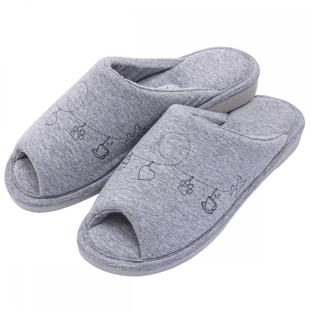 Pantufa Algodão Pingentes de Conforto — Aberta e Anatômica - Mescla