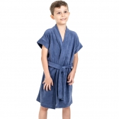 Roupão Puff Atoalhado Infantil Unissex - Indigo