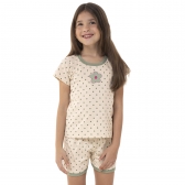 Pijama Infantil Feminino Manga Curta Poá – Malha Algodão - Verde