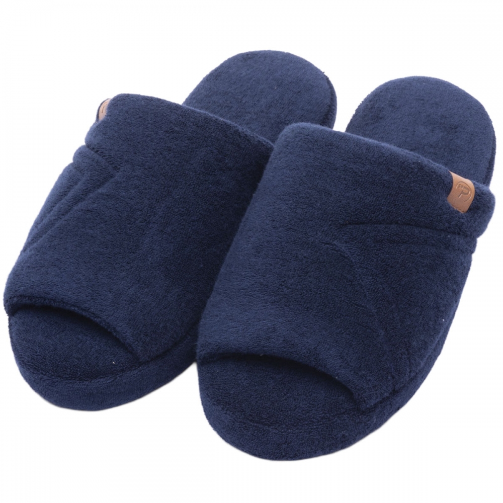 Pantufa PUFF Masculina Atoalhada Lavável à Máquina - Marinho