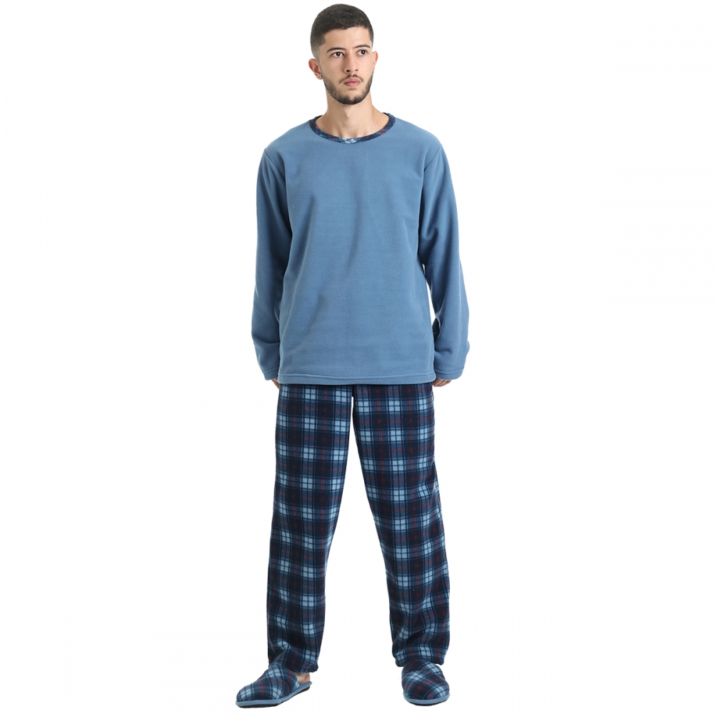 Pijama Masculino em Microsoft Xadrez - Índigo