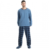 Pijama Masculino em Microsoft Xadrez - Índigo