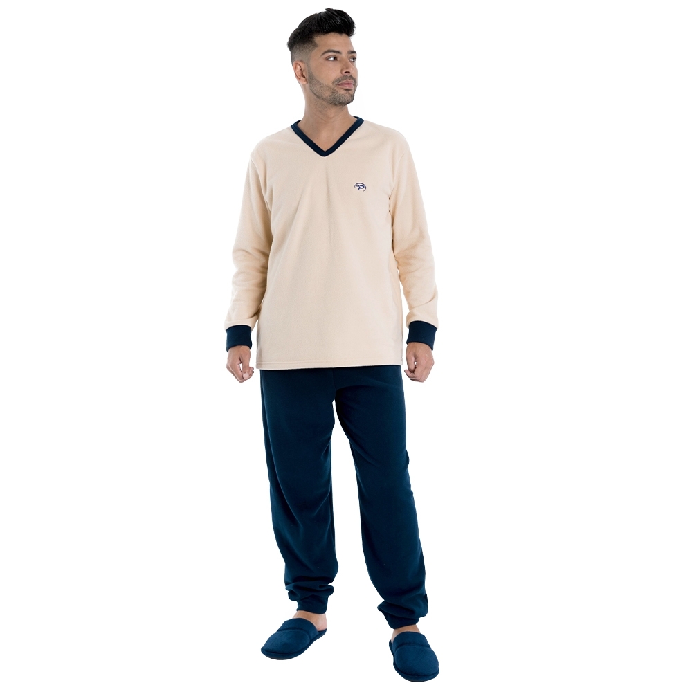 Pijama Masculino em Microsoft Liso - Marinho