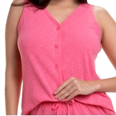 Short Doll com Botão em Canelado - Pink