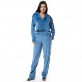 Conjunto casual em Plush com Abertura em Botão - Indigo