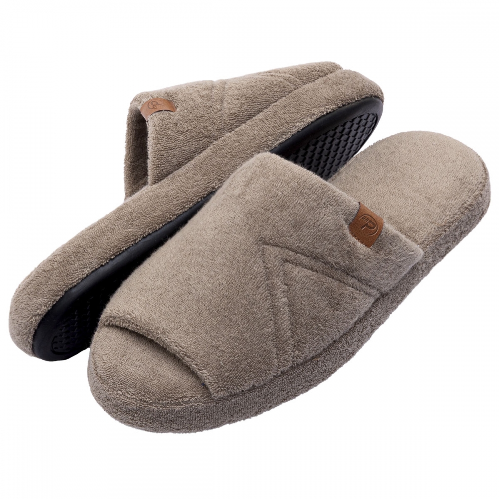 Pantufa PUFF Masculina Atoalhada Lavável à Máquina - Caqui