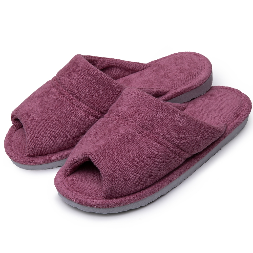 Pantufa Feminina Anatômica Atoalhada Puff - Bordô