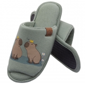 Pantufa Capy & Cozy Malha Algodão Capivara - Verde