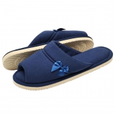 Pantufa Feminina em Malha de Algodão Levite Puff - Marinho