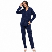Pijama Cozy Hearts Abotoado - Marinho