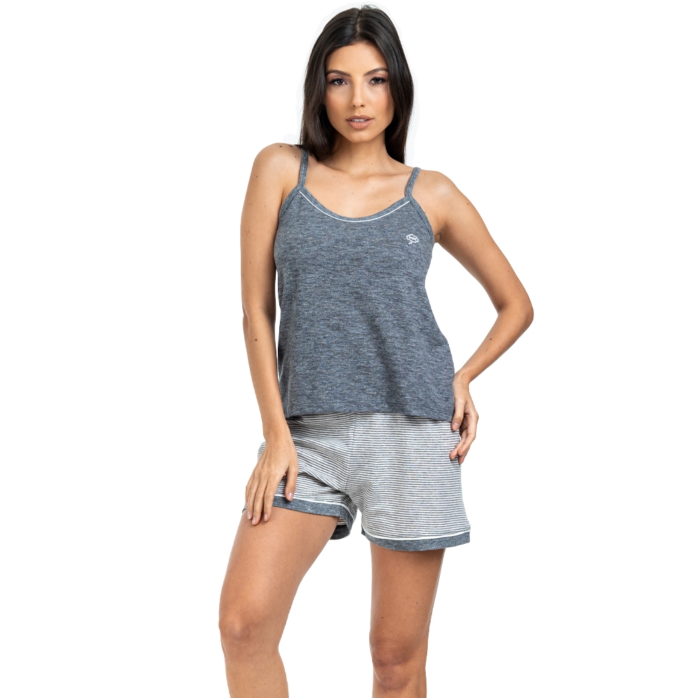 Short Doll em Malha Flame Listrada