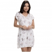 Camisola em Viscolycra com Estampa Floral - Marfim