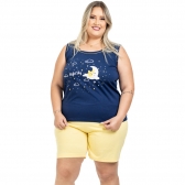 Short Doll em Malha Night Sky Plus Size - Marinho
