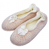 Sapatilha Flexível em Cotton Trabalhado com Pelúcia