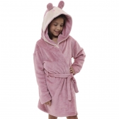 Robe Infantil Inverno Fleece Capuz Orelhinha Ursinho Fofo - Blush