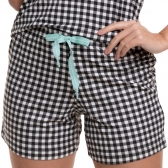 Short Doll com Manga em Viscolycra Estampado em Silk - Preto