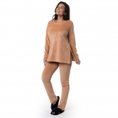 Pijama em Plush Aveludado Canelado