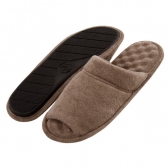 Pantufa Atoalhada Masculina com Espuma Massageadora - PUFF - Caqui