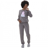 Pijama Inverno Pesado Ultrasoft Comfy Itália? Boneco de Neve - Chumbo
