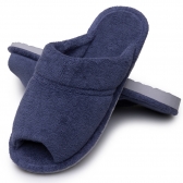 Pantufa Feminina Anatômica Atoalhada Puff - Índigo